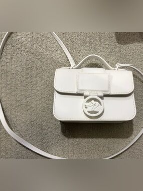 New! Longchamp box trot xs White Leather Crossbody Bag